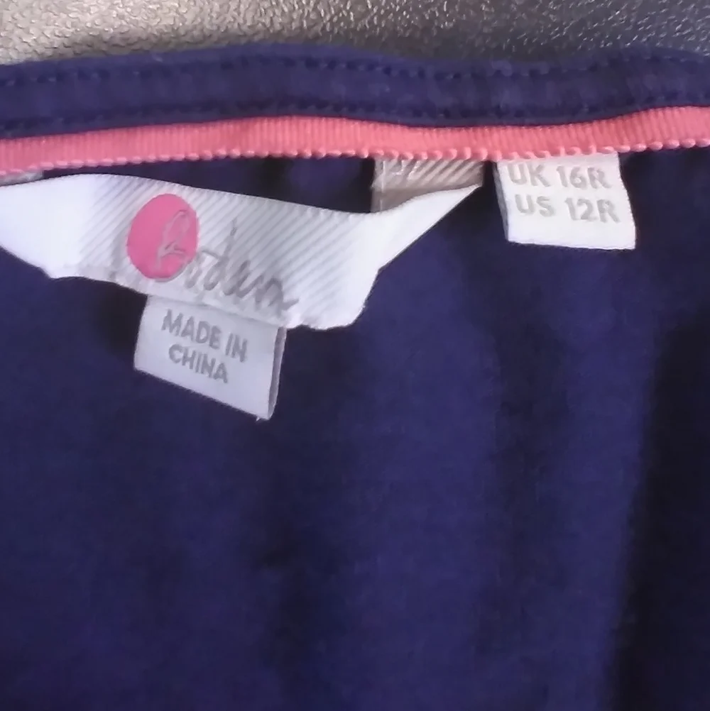 Boden Navy Polka Dot Sleeveless Fit & Flare Dress Size 12R Stretchy Flowy Casual - Picture 7 of 11